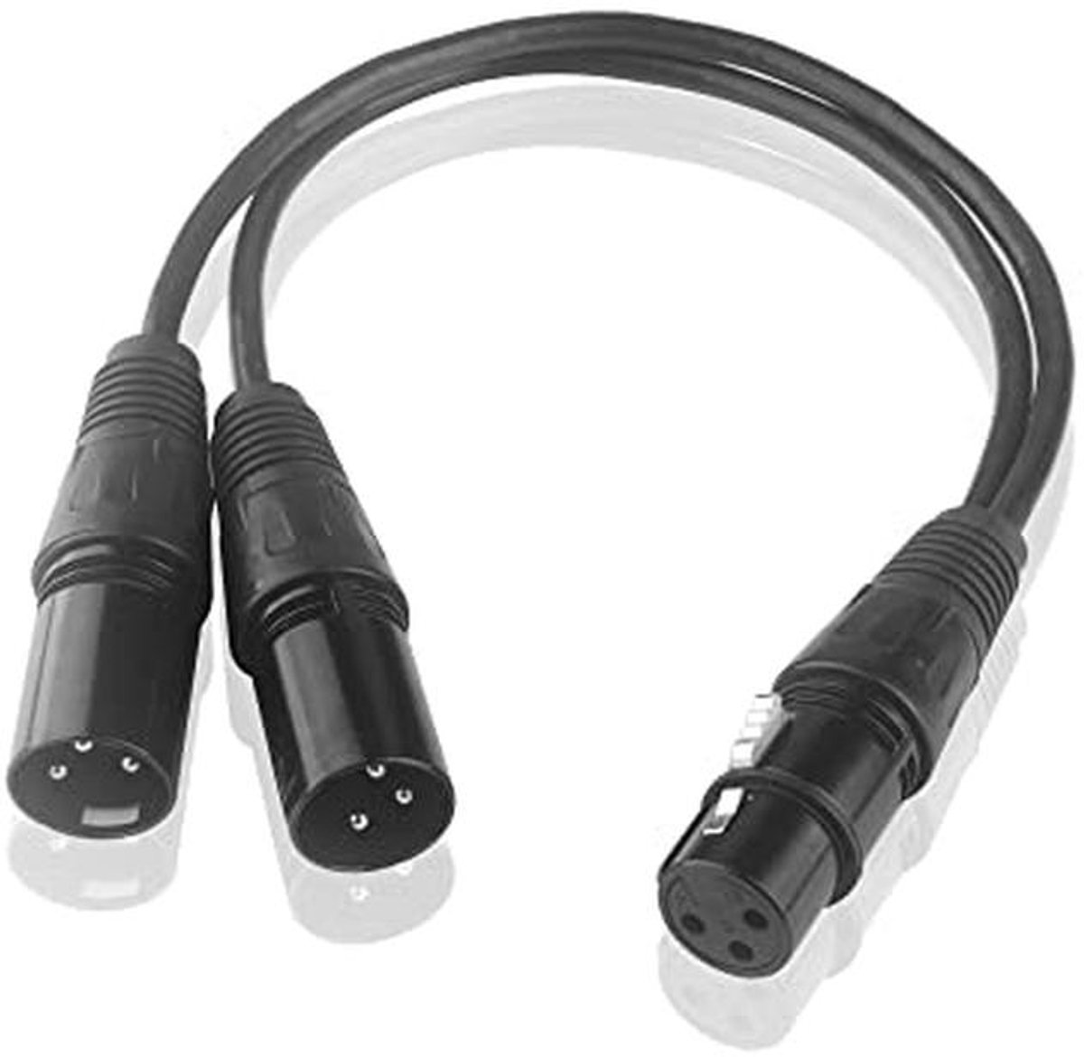 XLR Y Splitter Kabel 30 cm - Audiokabel voor Microfoon, Mixer en Versterker - Zwart