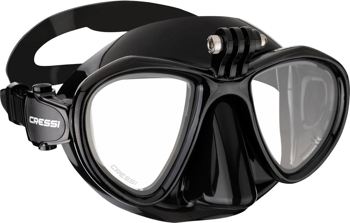 Unisex duikmasker met Action Cam-houder en verminderd volume