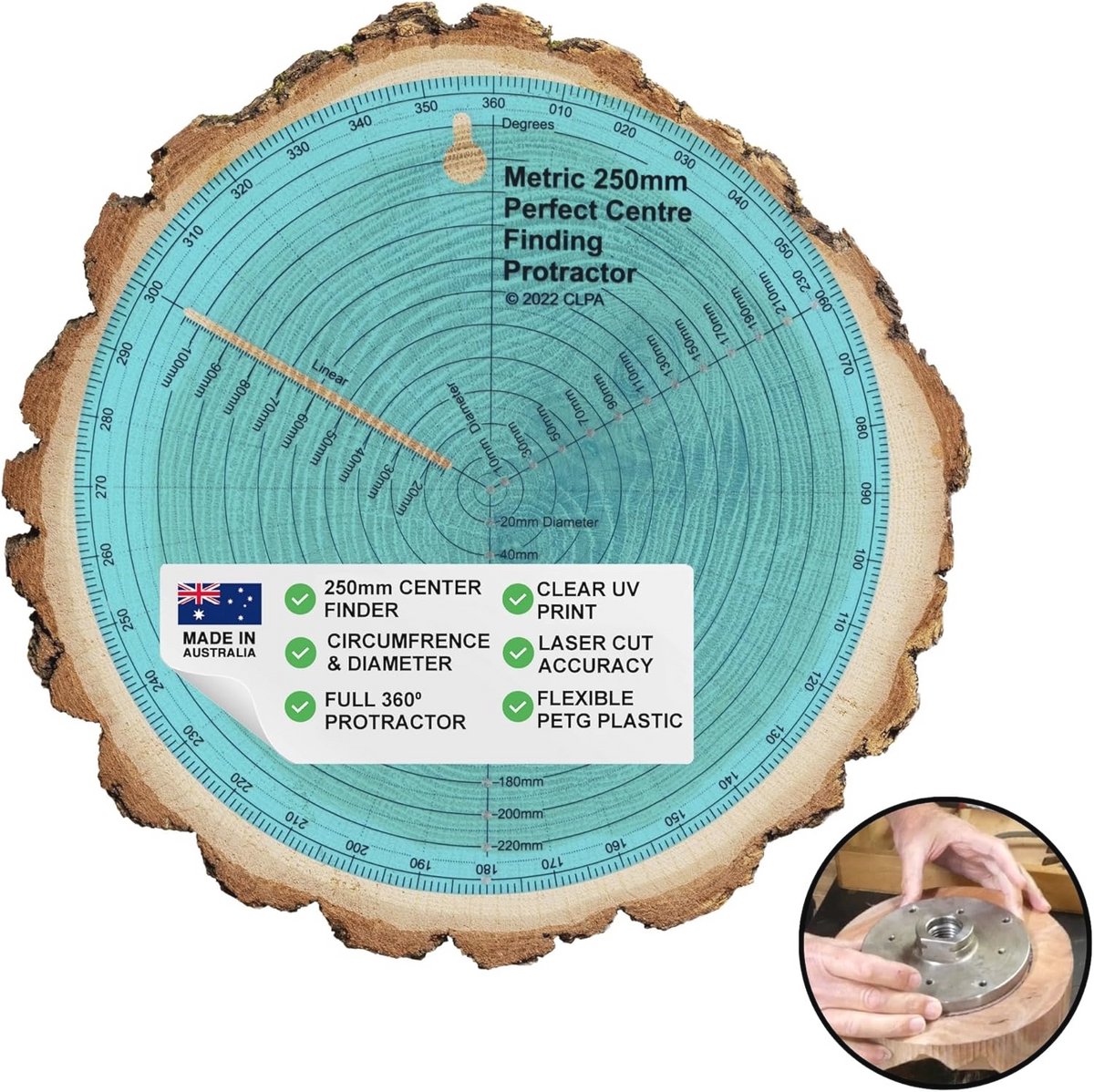 Cirkelcentrum Finder Tool en Gradenboog voor Houtbewerking