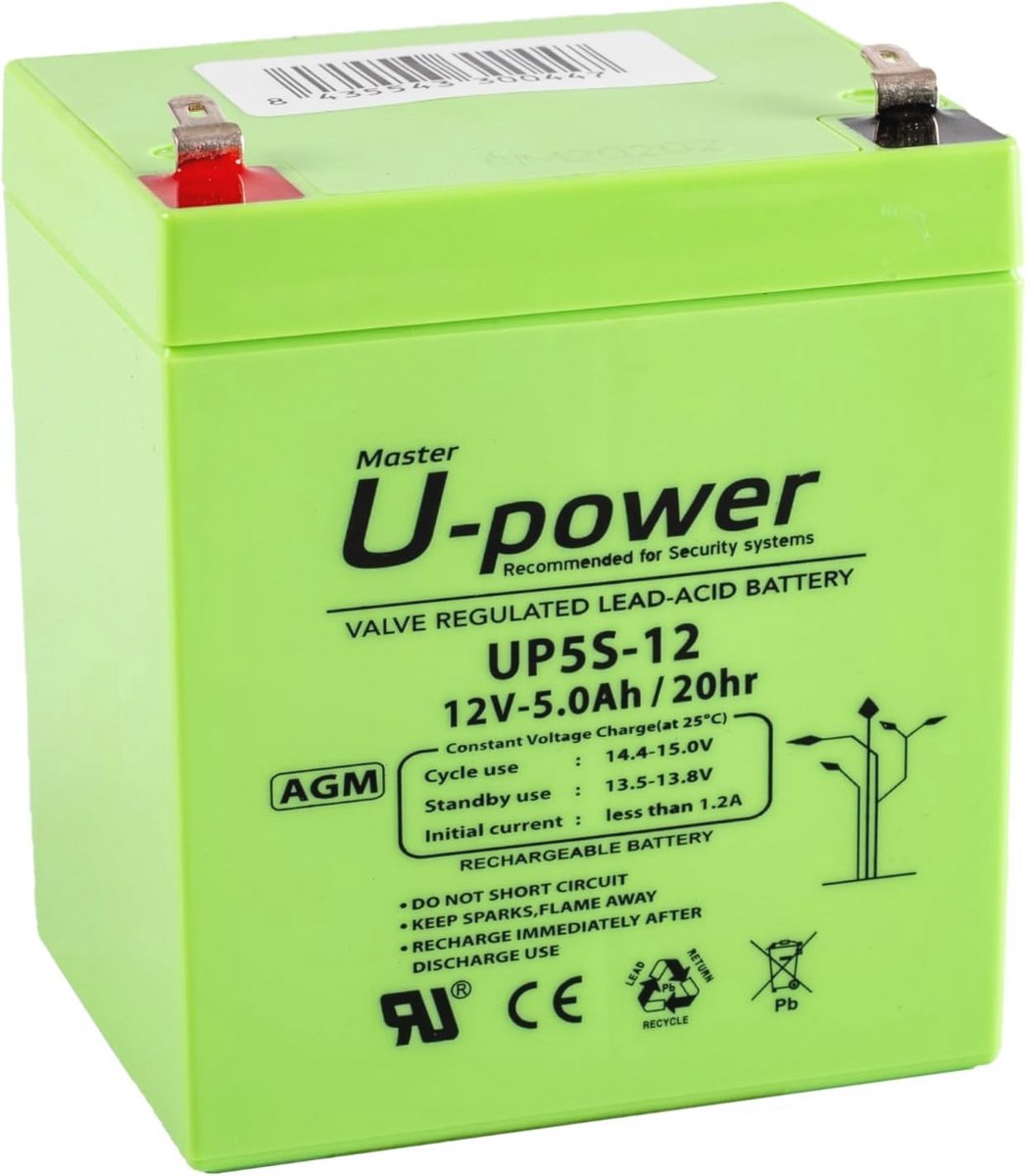 12V 5Ah Oplaadbare AGM-batterij voor Alarmen en Elektrisch Speelgoed