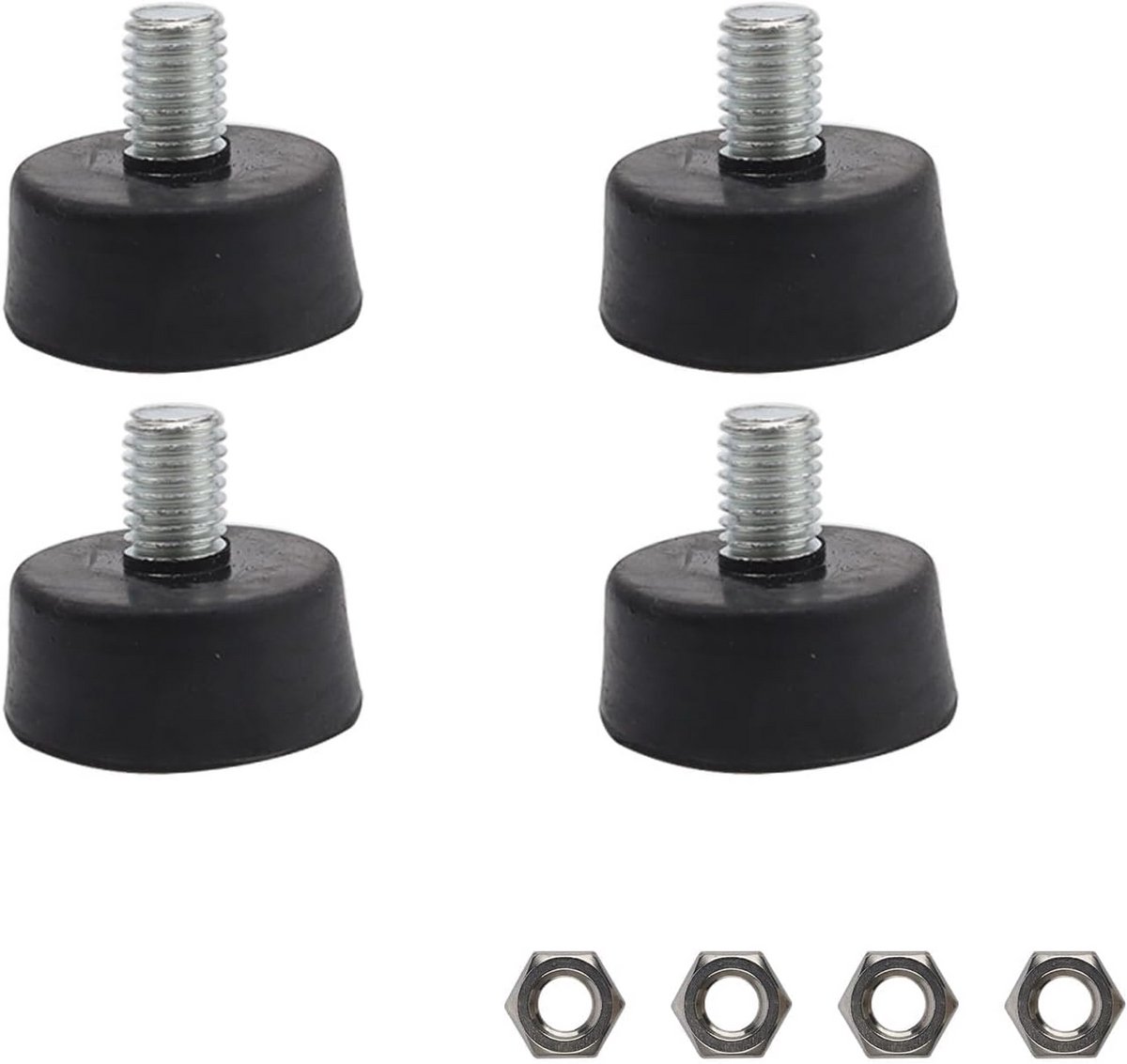 Verstelbare meubelpoten M10 - Rubber voet met schroeven voor tafels en stoelen - Set van 4