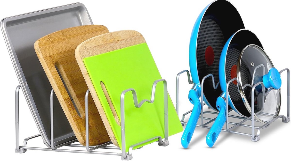 Keukenkast Organizer Rack - 2 Pack voor Bakvormen en Pan Onderdelen