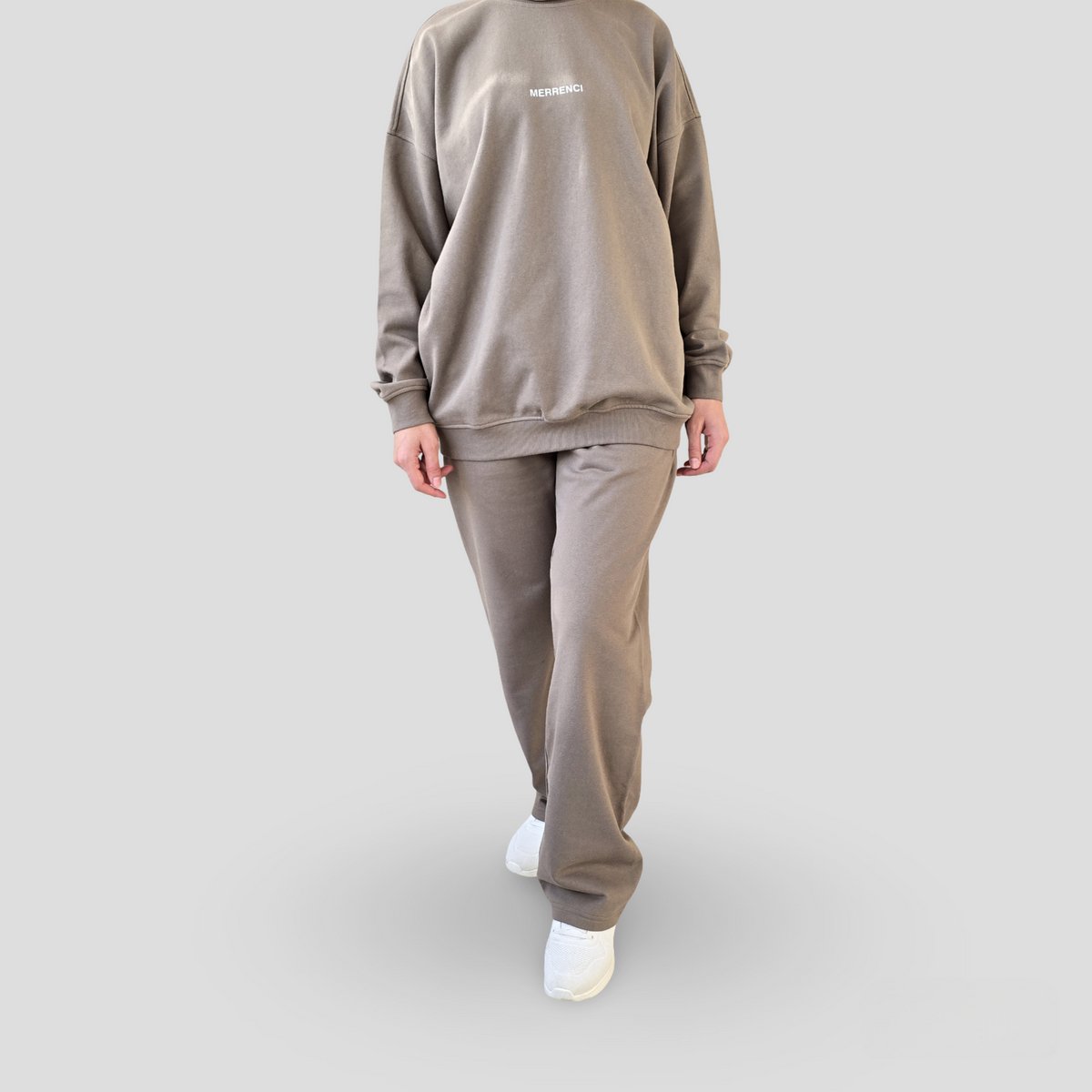MERRENCI® | Comfortabele Set | 100% Premium 360 GSM Katoen| Groene oversized trui en wijde broek