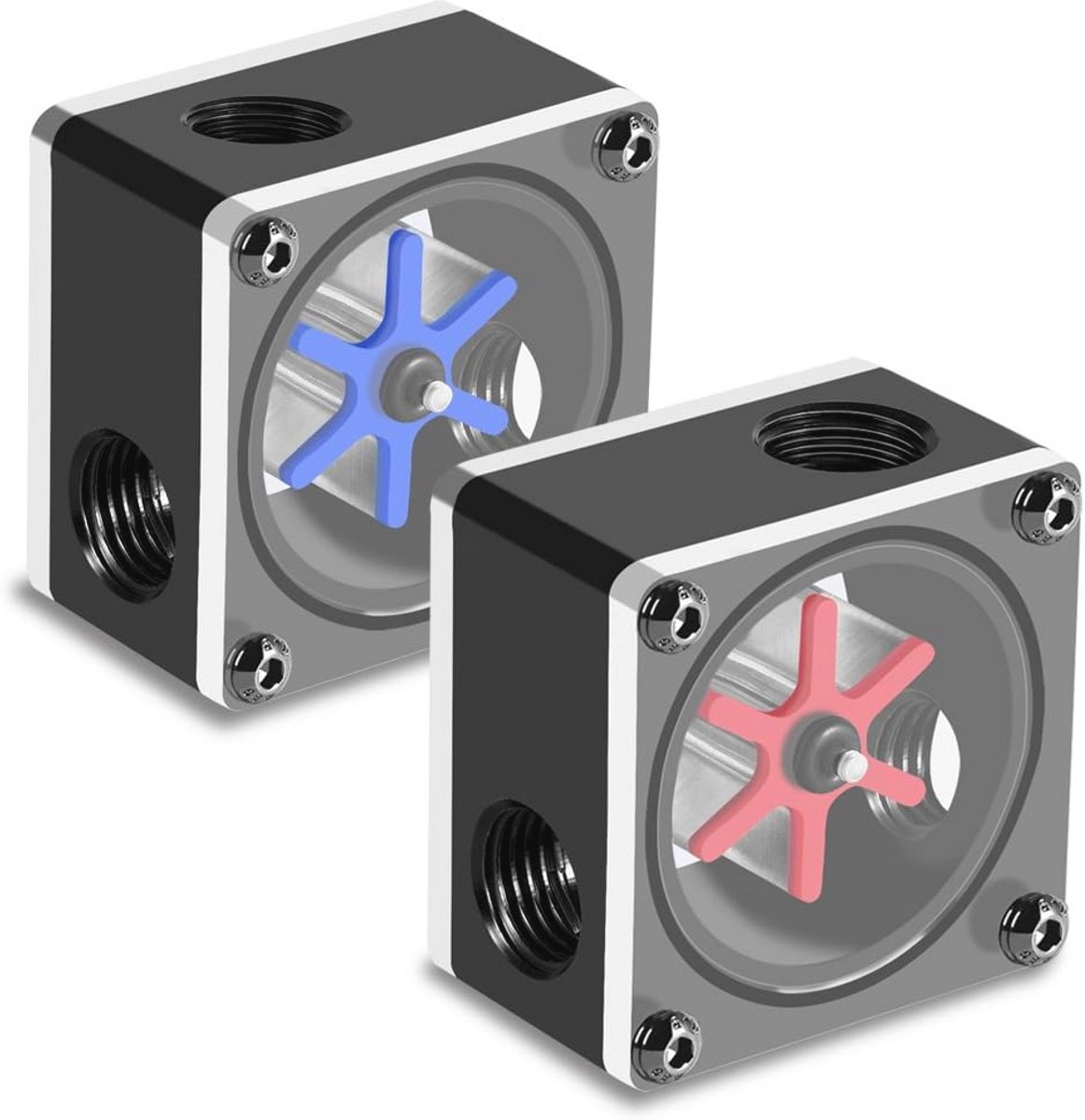 3-weg stromingsindicator G1/4 draad voor waterkoeling debietmeter en display voor PC waterkoelsystemen