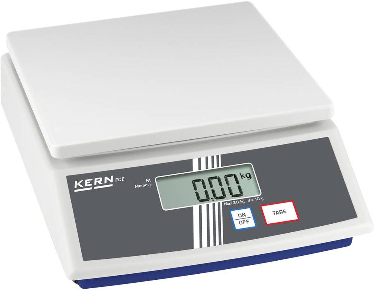 Kern FCE 30K10N FCE 30K10N Tafelweegschaal Weegbereik (max.) 30 kg Resolutie 10 g werkt op stekkernetvoeding Meerdere k