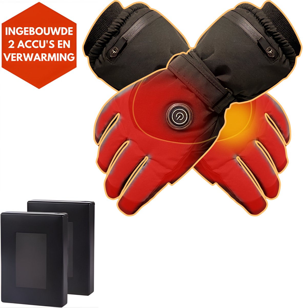 JustValue Verwarmde Handschoenen met Accu – Maat L – 5000mAh Elektrische – Handwarmer – 3 Standen – Heren – Zwart