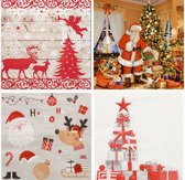 100 x Serviettes de Noël 33x33cm 3 Couches "Boules d'Or"