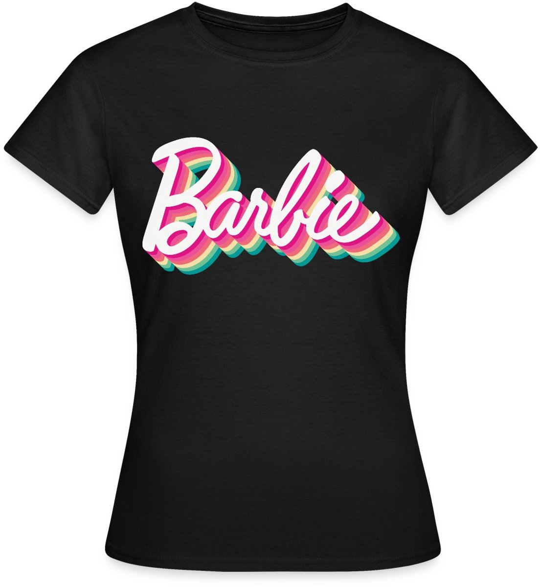 Barbie Kleurrijk Logo T-Shirt Dames