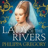 Boekcover 'The Lady of the Rivers' door Philippa Gregory. Een portret van een vrouw in historische kledij met een sluier.