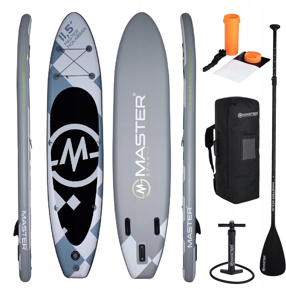 MASTER Aqua Mokarran SUP Board 11.5" - 160kg | Compleet met Accessoires