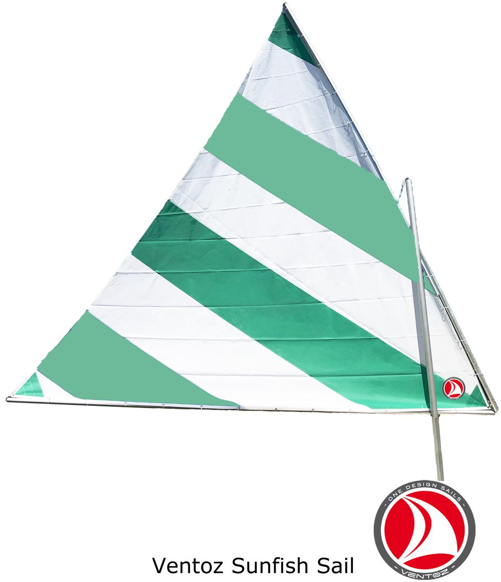 Ventoz Sunfish zeil - Groen, Wit, Turquoise (7.7 m2)