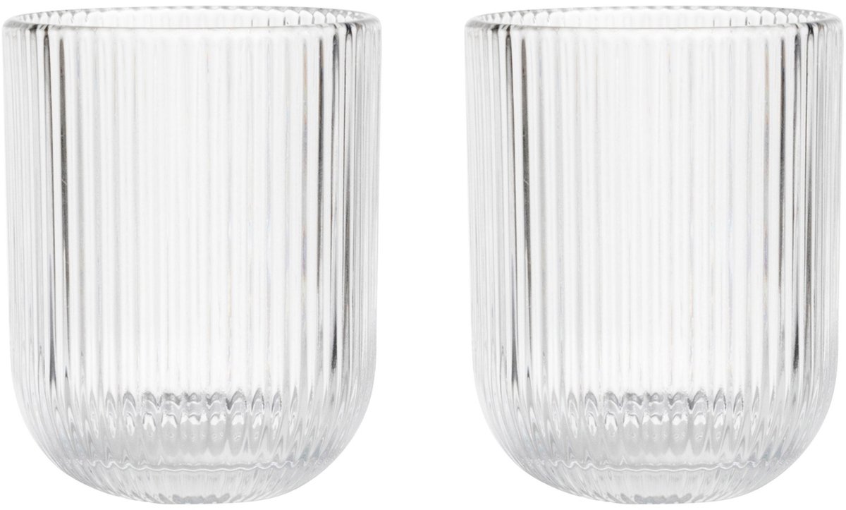 Gusta - Sunday - Drinkglas ribbel - 200 ml - set 2 stuks