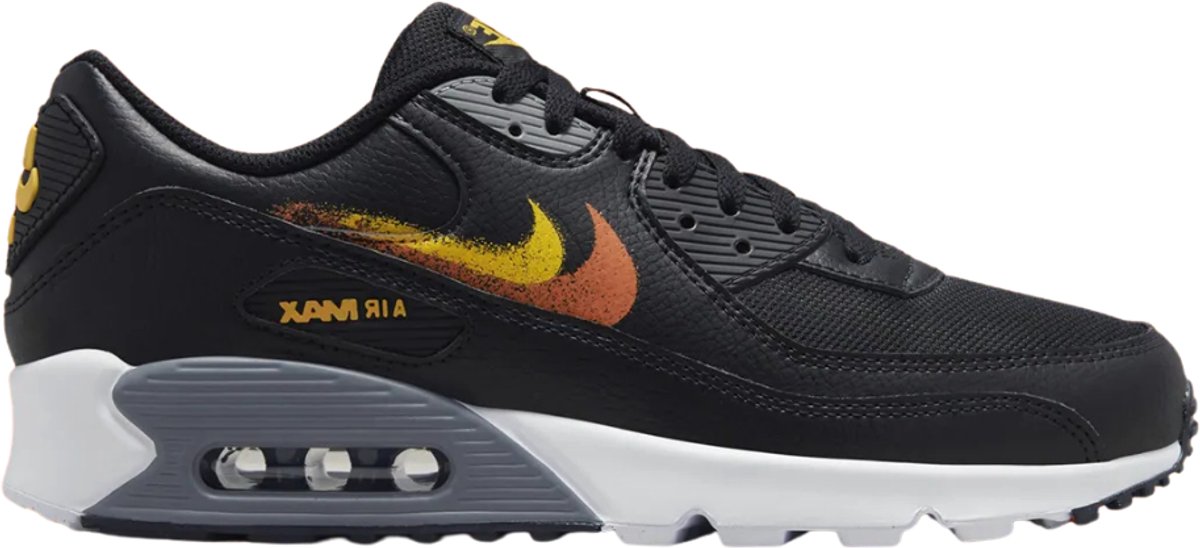 Nike Air Max 90 zwart/wit/grijs/geel/oranje