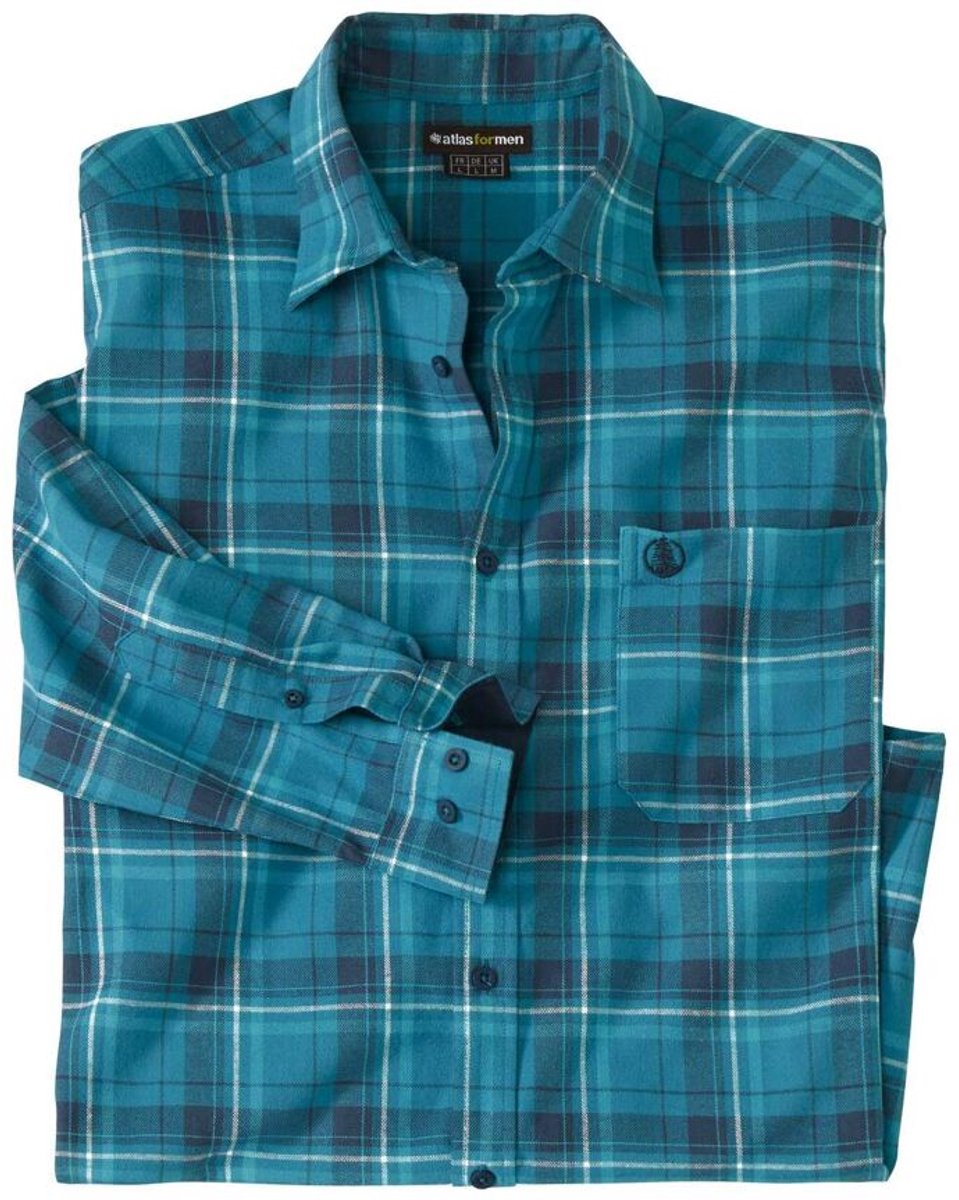 ATLAS FOR MEN - Geruit flanellen overhemd Winter - Heren - Verkrijgbaar in grote maten - 5XL
