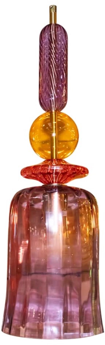 Colmore hanglamp paars metaal/glas 15x15x160