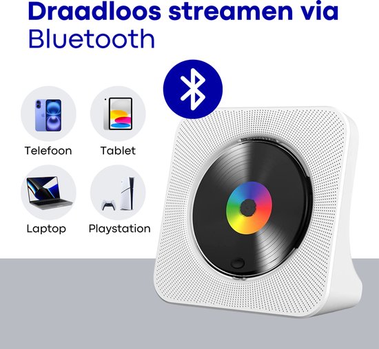 Vizual CD Speler - Compact 3-in-1 met CD, Radio en Bluetooth - 2 stuks - Draagbare CD-Speler met HiFi Speakers, FM Radio, LCD Scherm en USB ingang van Vizual — afbeelding 3