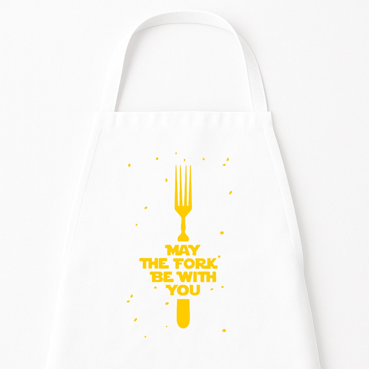 Keukenschort “May the fork be with you” | Grappig Kerstcadeau & Sinterklaas | Wit