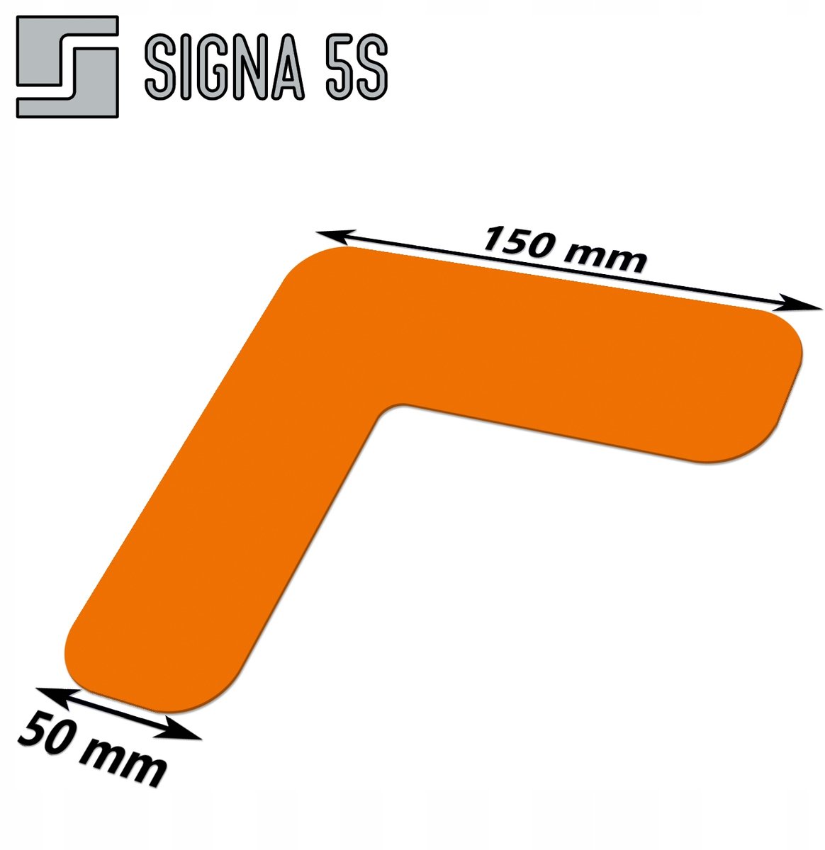 SIGNA 5S Vloermarkering Hoek LD 50 150x150mm Oranje