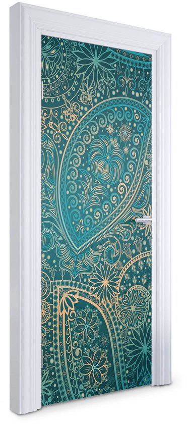 Blauwe bloemen met druppels - Sfeer aan de Muur