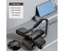 Hoge kwaliteit buikspiertrainer - Abdominale Roller-Abdominale Roller Workout Krachttraining -U.ABS Ab Roller-Luxe Abdominal Roller-Buikwiel-Fitnesswielen-Ab wheel-LCD Display - Duurzame buikroller--Training Abdominal-Buikspiertrainer - USB - Type C