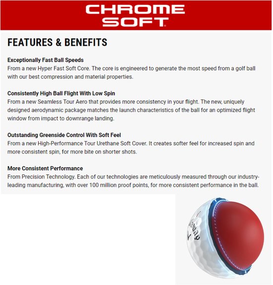 Callaway Chrome Soft Golfballen 2024 - Geel - 12 Stuks van Merkloos — afbeelding 2