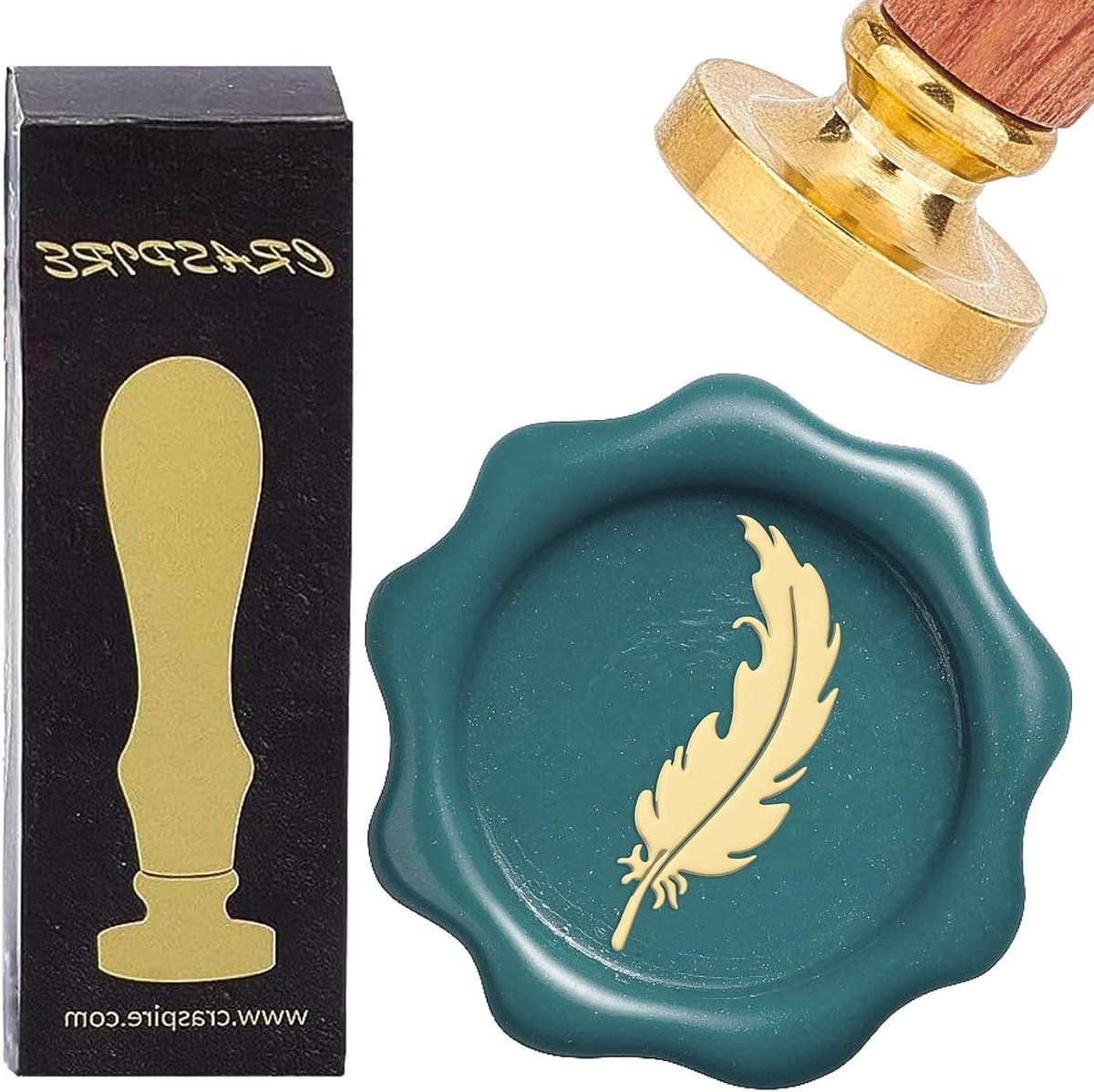 CSGoods - Vintage Wax Seal Stempel 25mm - Zegellak Stempels - Messing Hoofd - Houten Handvat - Bruiloft Uitnodigingen - Gift Verpakking Decoratie
