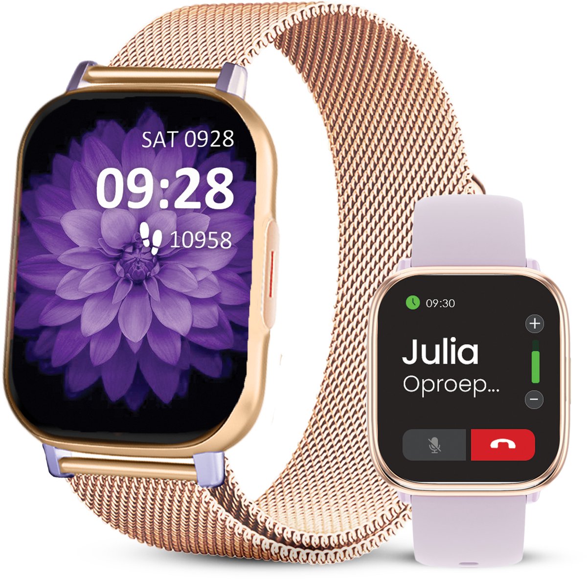 Avalue AMOLED & AI Smartwatch Dames & Heren - Met Bluetooth Call - Watch geschikt voor IOS Android en HarmonyOS - Paars