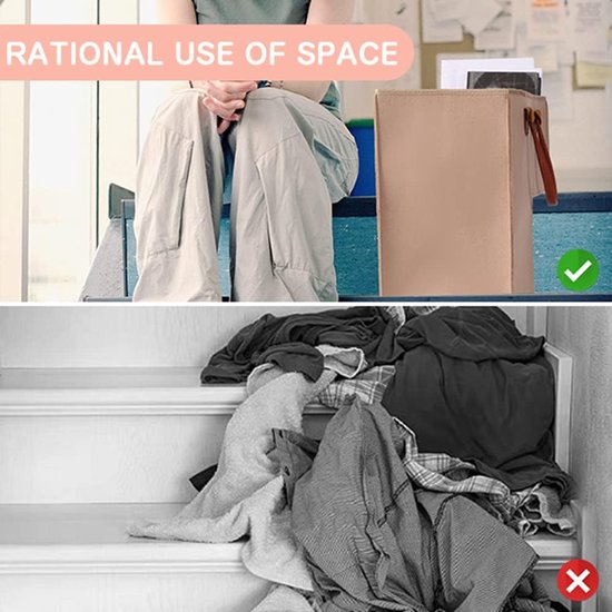 Panier à Linge Escalier Forme L Panier D'Escalier En Forme L Avec Poignées - Organiseur Pratique Pour Marches, Linge, Jouets Et Objets Du Quotidien
