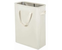 Smalle Opvouwbare wasmand Oxford doek wasmand - wasmanden - Opvouwbare Wasmand - Moderne Wasverzamelaar met Handvatten - voor slaapkamer, badkamer, slaapzaal - 45L (Beige)