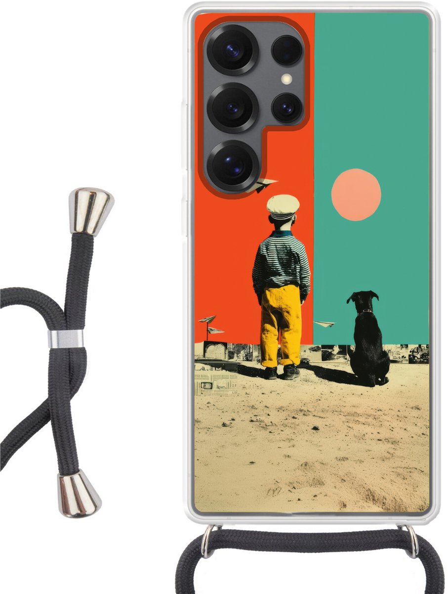 Retro - Jongen - Hond - Rood - Groen