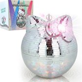 Hello Kitty Discobal XL - Spiegelbol met Ophanghaak 27 x 25 x 25 cm - Disco Speelgoed voor Kinderen - Discobol - Hello Kitty Producten - Cadeau voor Meisjes - Spiegelbal - 6, 7, 8, 9, 10, 11, 12, 13, 14, 15, 16+ Jaar - Zilver
