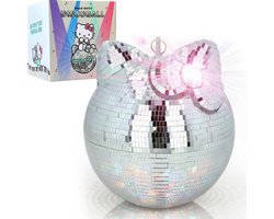 foto van Hello Kitty Discobal XL - Spiegelbol met Ophanghaak 27 x 25 x 25 cm - Disco Speelgoed voor Kinderen - Discobol - Hello Kitty Producten - Cadeau voor Meisjes - Spiegelbal - 6, 7, 8, 9, 10, 11, 12, 13, 14, 15, 16+ Jaar - Zilver