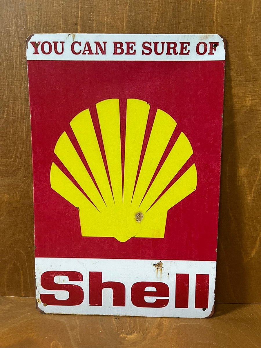 Shell Reclamebord - Muurplaat - Vintage - Retro - Horeca - Bord-Wanddecoratie -Tekstbord - Decoratiebord - Reclameplaat - Wandplaat - Nostalgie -Cafe - Bar -Mancave - Kroeg - Man Cave 20 x 30 cm