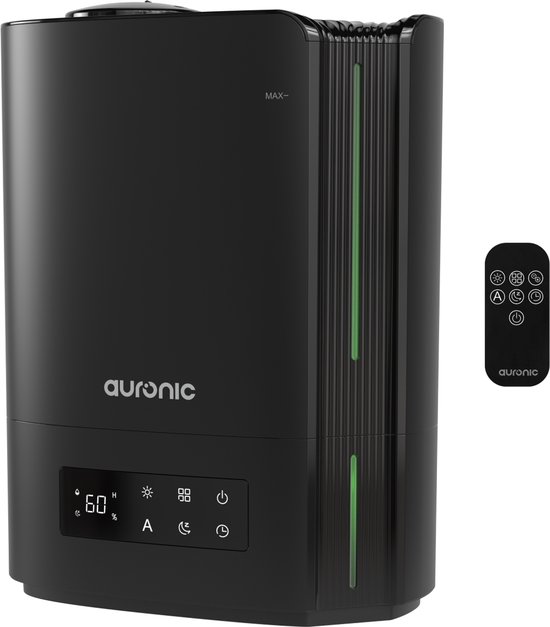 Humidificateur Auronic - 5 litres - Convient pour salon, bureau, chambre, Chambre de bébé et plus encore - Sans BPA - Zwart