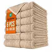Komfortec Handdoeken - Handdoeken 50 x 100 cm - set van 6 - 100% Katoen – Handdoeken set - Zacht - Beige