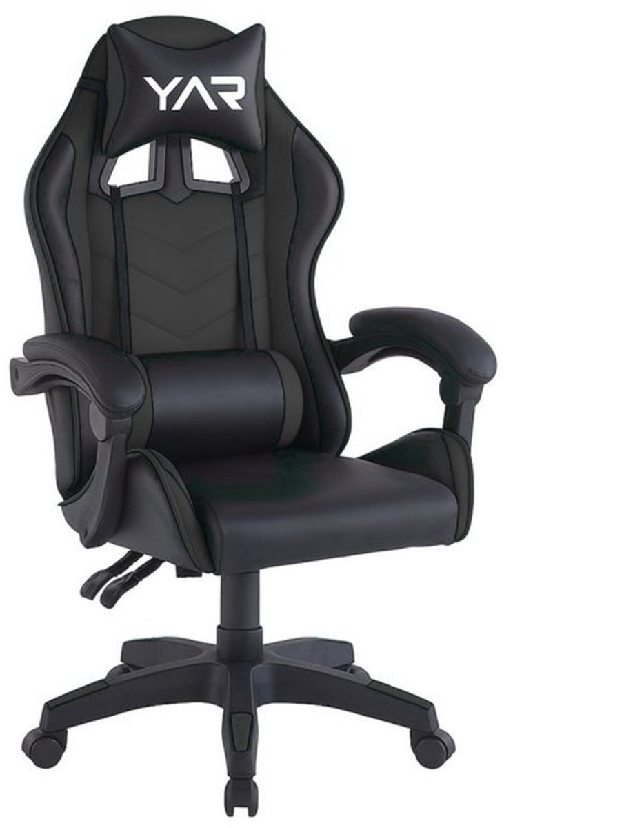 Bureaustoel - Ergonomische bureaustoel met kantelmechanisme - Ergonomische directiestoel - Ergonomische luxe gamingcomputerstoel - Voor gaming/kantoor/thuiswerk - Extra dikke vulling - Grijs