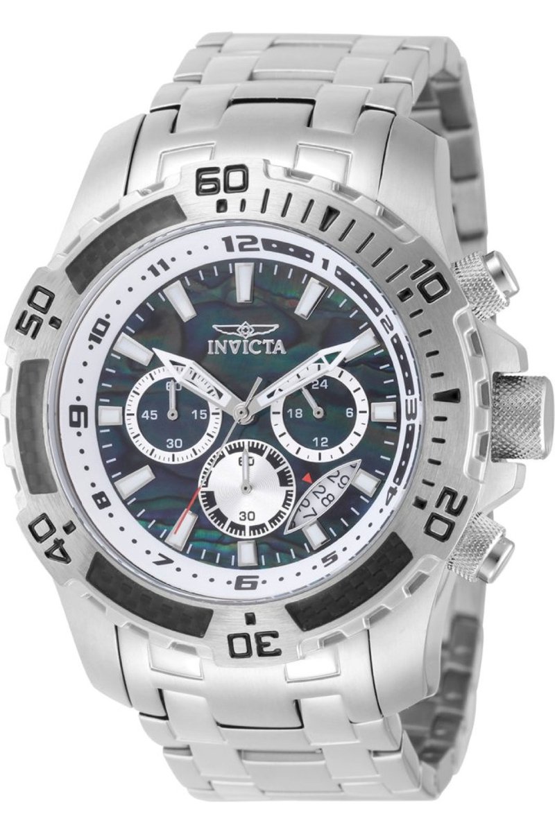 Invicta Pro Diver - SCUBA 49853 Heren Horloge - Waterdicht - Analoog - Quartz Uurwerk - Roestvrij Staal met zwarte Wijzerplaat - 51mm