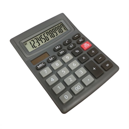 Bureau Rekenmachine - XL formaat - Grote toetsen - Geschikt voor kantoor - Calculator - Zonne-energie - Met gebogen scherm - Groot