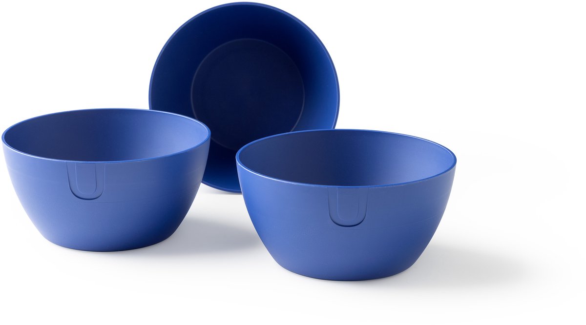 UBITE bio-based bowl (S) - set van 3 - Silicate Blauw - Ø 14 cm - kom/schaal/bak - duurzaam