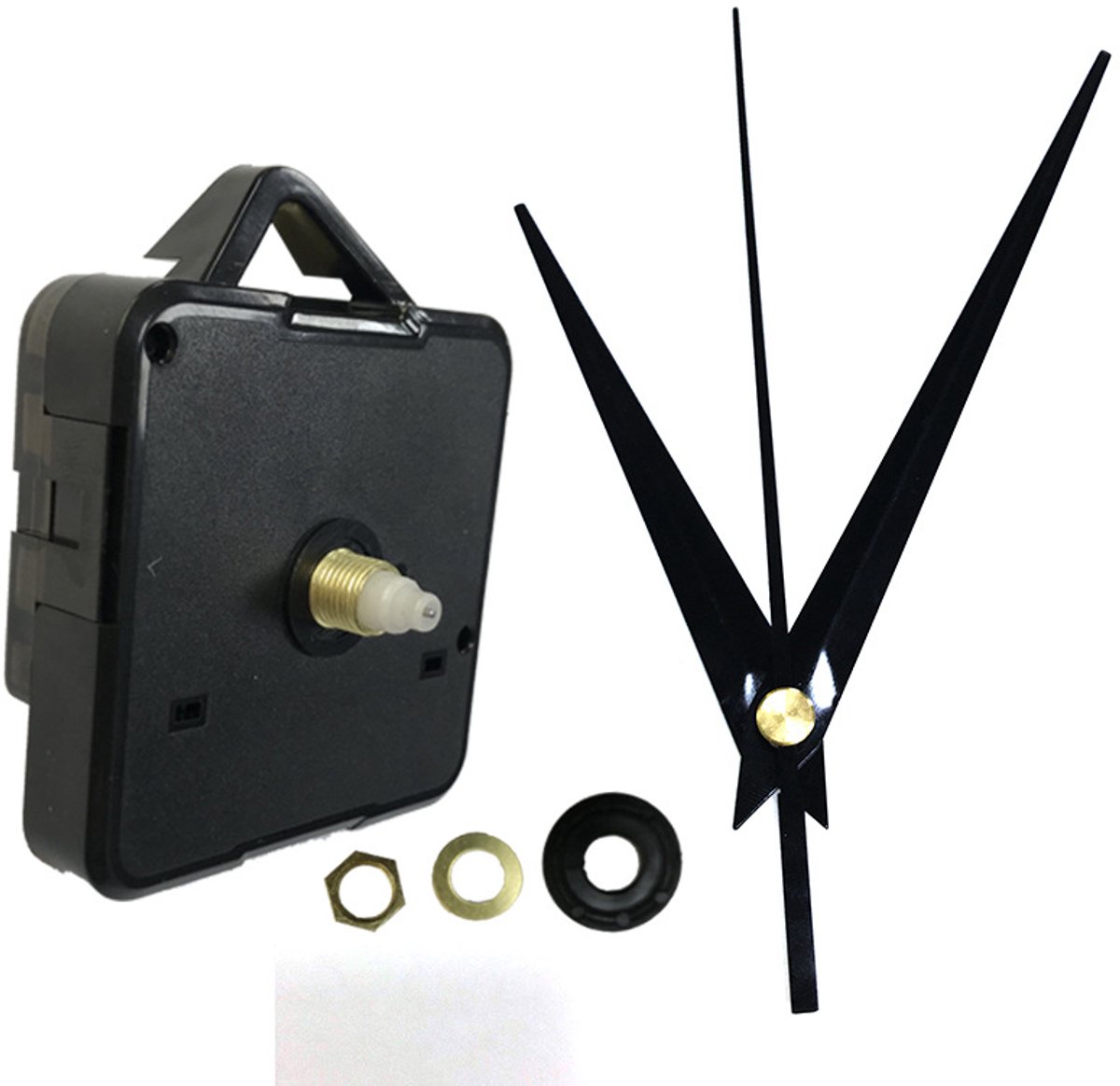 TuseRxln Wandklok - Geluidsarm Quartz Uurwerk - Uurwerk - Voor DIY En Reparatie - 1 Stuk - Zwart