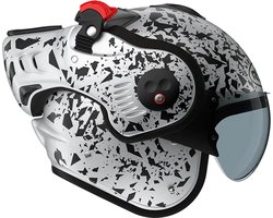 Roof Boxer V8 Alpha Blackstar White - Systeemhelm - Maat XL - Boxer helm - Motorhelm - ECE 22-06 gekeurd