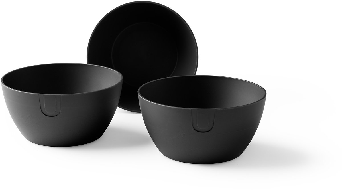 UBITE bio-based bowl (S) - set van 3 - Umber Zwart - Ø 14 cm - kom/schaal/bak - duurzaam