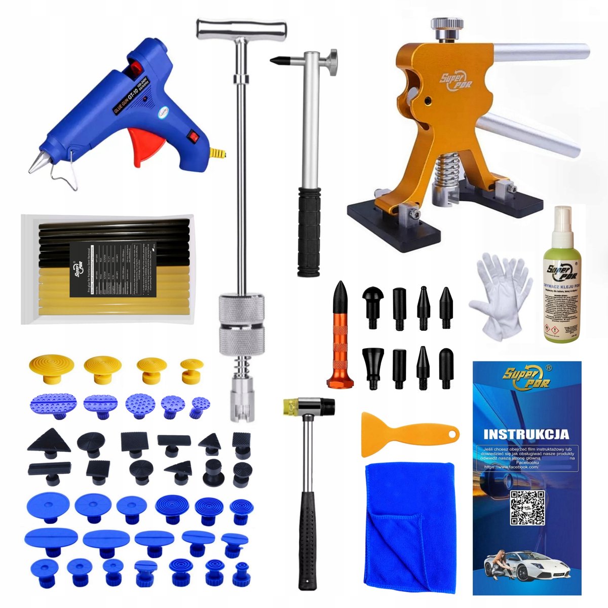 PDR Set: Trekker Tanden, Klauwhamer, Lijmpistool & Accessoires