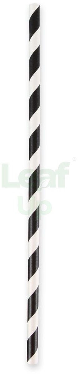 LeafUp® Papieren Rietjes – Zwart/Wit Gestreept – 100 Stuks – 19,5 cm