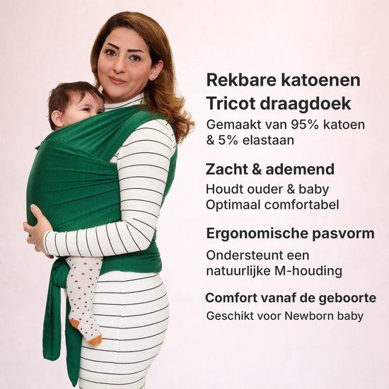 Baby Garden draagdoek groen - Ergonomisch - Original - Gratis slabbetje van $ — afbeelding 4