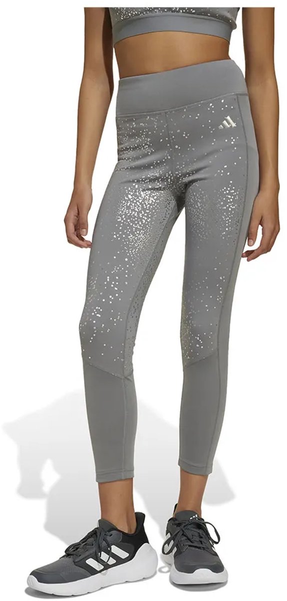Adidas Optime Glam 3/4 Leggings 13-14 Years Meisjes Zilver