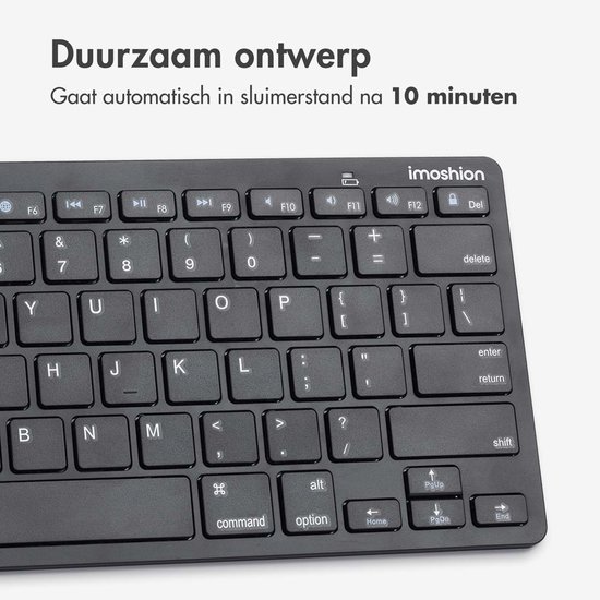 imoshion Compact Draadloos Toetsenbord Ergonomisch - QWERTY - Bluetooth Keyboard - Zwart