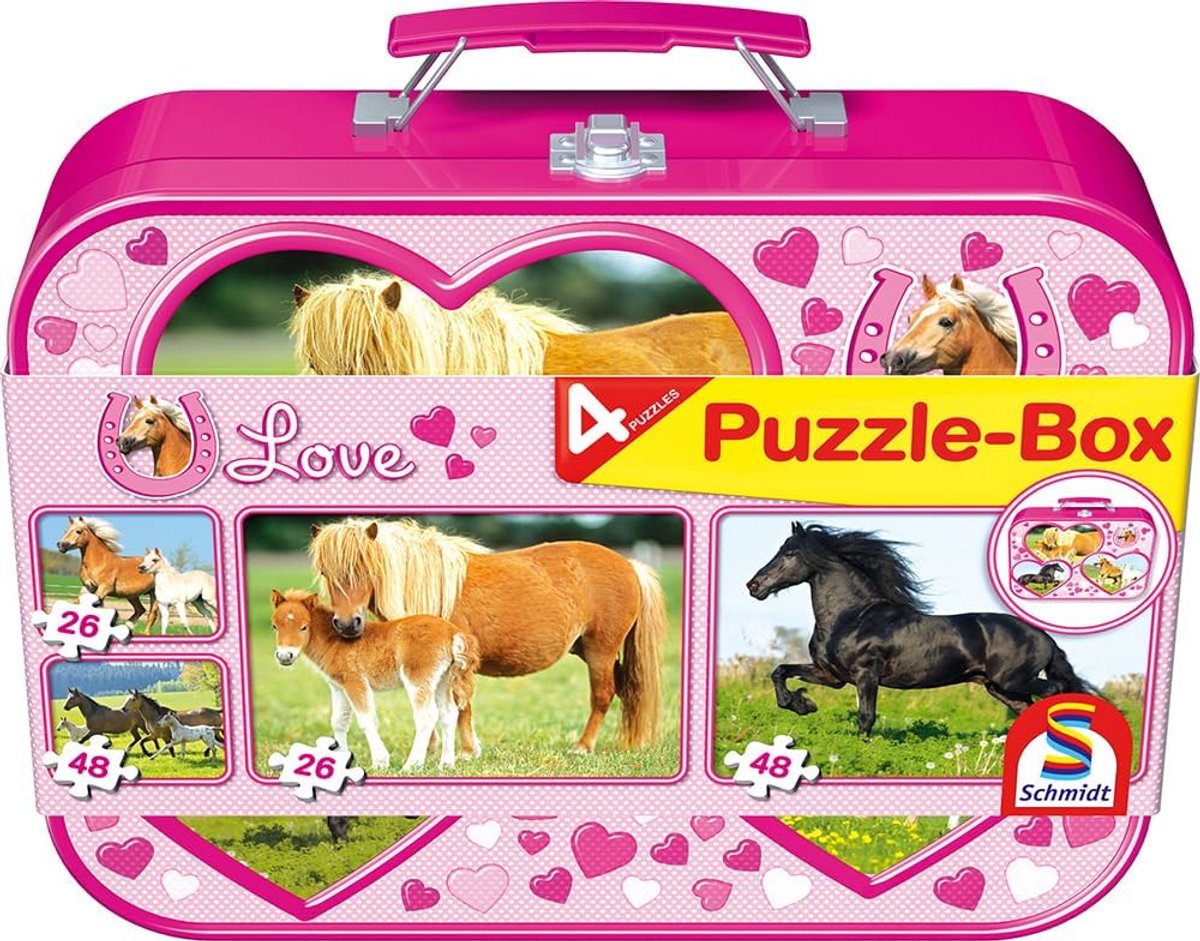 Puzzel Box voor Kinderen - 2 x 26 en 2 x 48 Stukken in een Metal Case