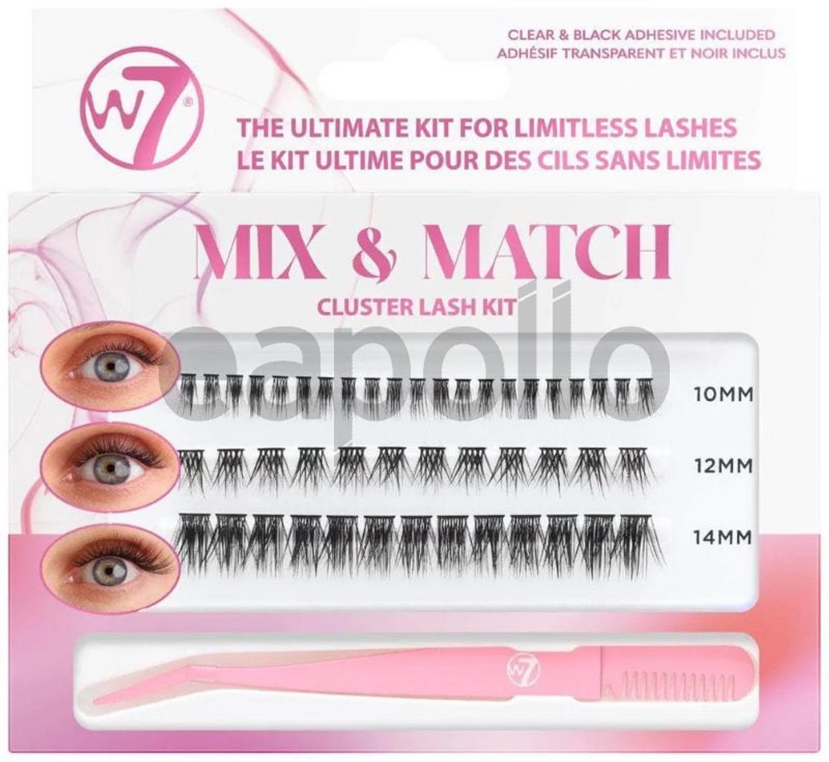 W7 Mix & Match Cluster Lash Kit With Applicator glue included +lijm