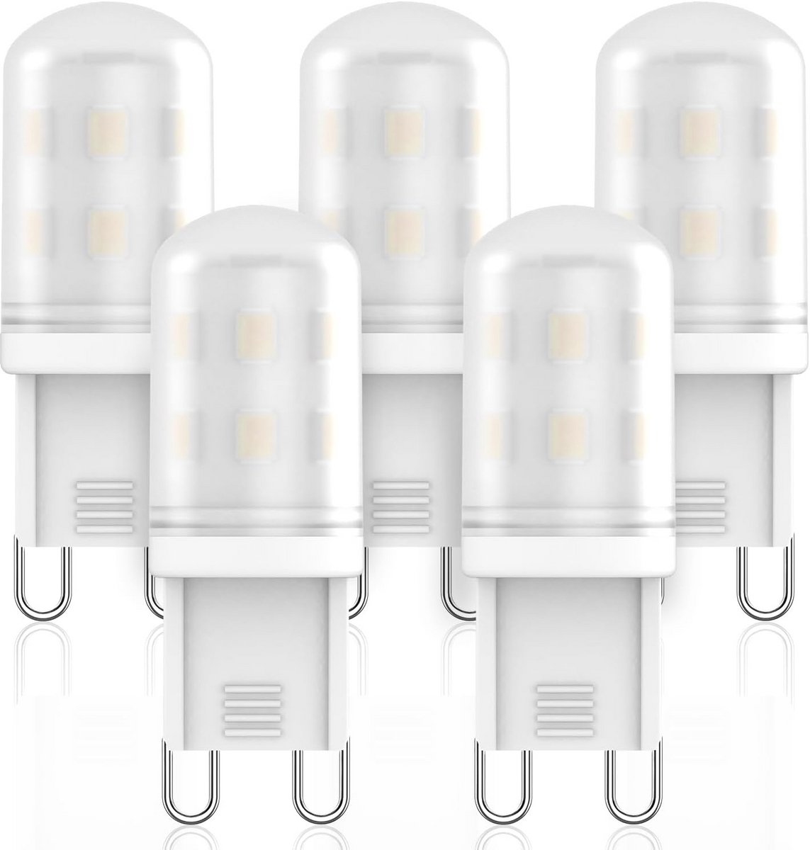 G9 LED-lampen 2W - Vervanging voor 20W en 25W halogeenlampen – Natuurlijk wit 4000K – Flikkervrij – 5 Stuks